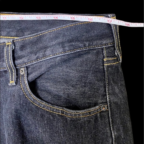 LEVI’S 501 Button Fly Straight Leg Blue Jeans Men's Size 38 x 32 Dark Wash Black - Picture 2 of 11